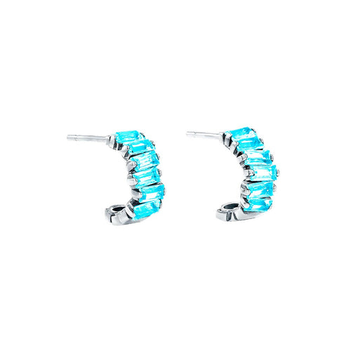 Amalifi Blue Topaz Mini Hoops - 1